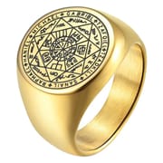 Wind seven Mans star titanium steel men's ring mysterious star Tide people ring generation hair