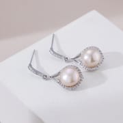 Natural Freshwater Pearl Earrings French Simple Drop-shaped Long Small Ear Drop Fashionable Earrings All-match Elegant Earrings