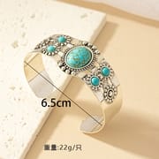 French Style Retro Court Style Turquoise Bracelet Women's Japanese-Korean Ins Style Niche Fashion Open Hand Jewelry