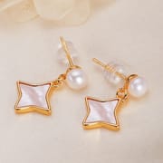 Freshwater Pearl Earrings s925 Silver Needle Fritillaria Earrings Advanced Sense to Send Girlfriends