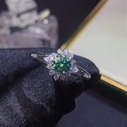 0.5 karat Mosang Diamond Women's Ring GRA Certificate Black Card Waist Code 925 Silver Inlay Platinum Plated