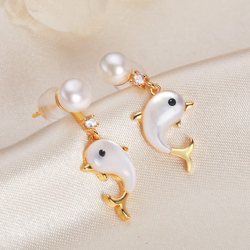 Freshwater Pearl Earrings s925 Silver Needle Fritillaria Earrings Advanced Sense to Send Girlfriends