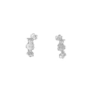 Abao S999 Pure Silver Flower Stud Earrings, Forest Style, Sweet, Fresh, Artistic, Gentle, Niche Ear-Friendly Earrings for Pierced Ears
