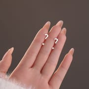 Po S999 Silver Geometric Simple Punctuation Mark Exclamation Mark Screw Earrings Women's Exquisite Earrings