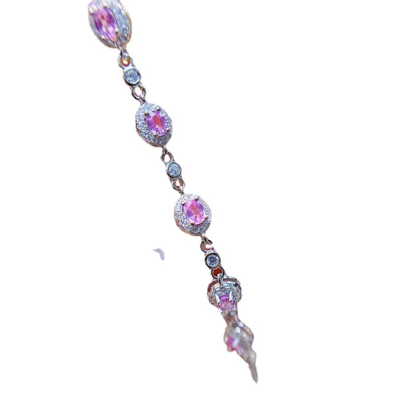 New small fresh natural papalacha powder blue Treasure chain 925 silver bracelet wholesale trembles live inspection
