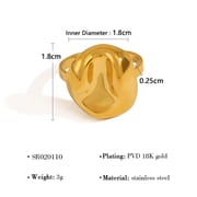 Titanium steel ring 18K gold non-fading women's light luxury high-end European and American stainless steel lava open ring hand jewelry