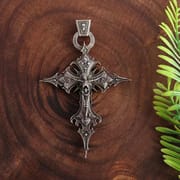 Amazon Cross-border Personality Retro Gothic Cross Skull Pendant Necklace European and American Fashion Exaggerated Pendant