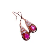 Fresh and gorgeous natural ruby earrings earrings 925 silver drops ruby earrings good color