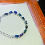 Jewelry live supply Women's bracelet simple 925 silver inlaid Natural Black Opal main stone 3 * 5mm