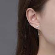 Original Po S999 Foot Silver Moe Butterfly Flower Rhyme Series Niche Unique Mori Style Fresh and Elegant Elegant Elegant Elegant Earrings
