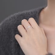 Po S999 Silver Flower Ring Ins Style Sweet Temperament Fresh Adjustable Mori Style Elegant Handset