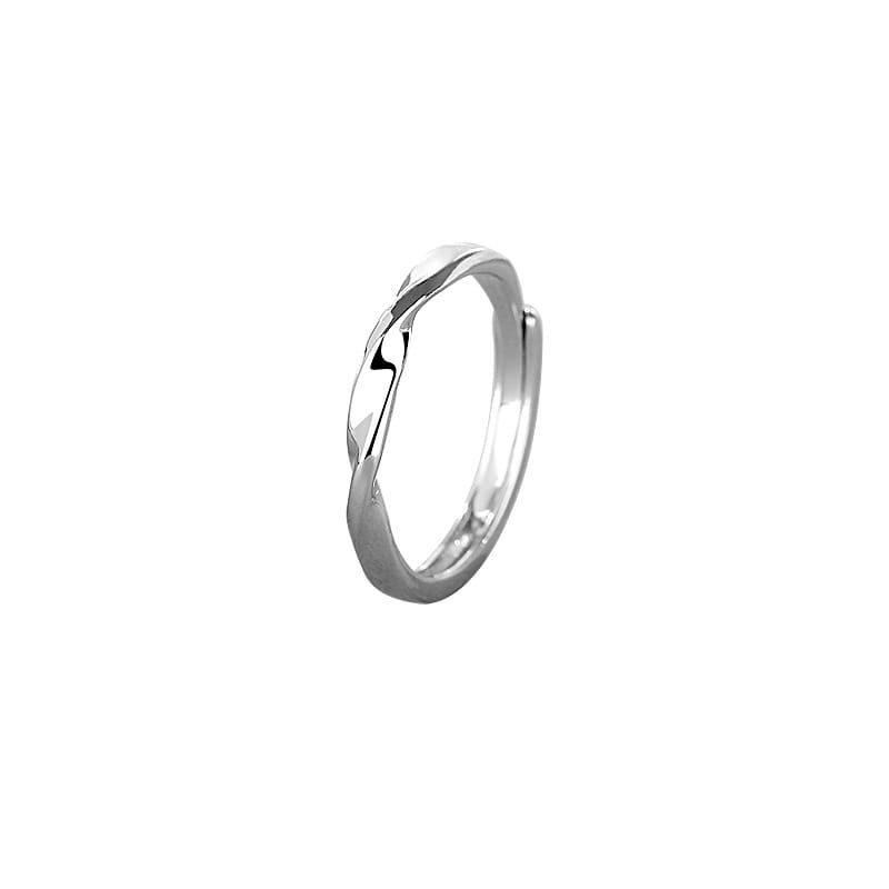 Po S999 Silver Mobius Ring Couple's Ring Simple Light Luxury High Sense Adjustable Ring Gift