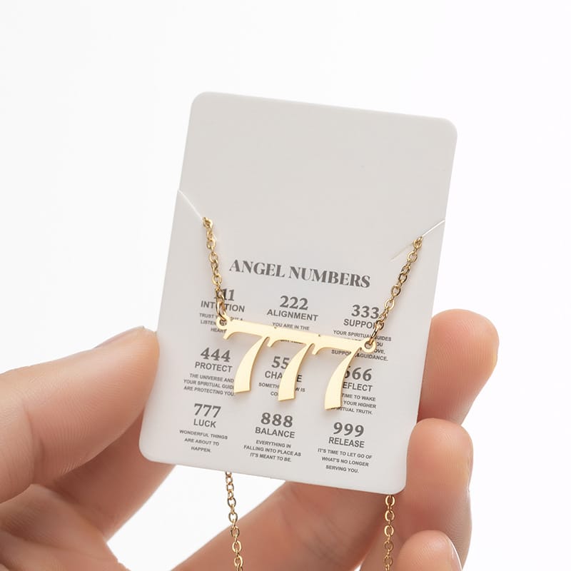 2024 Women's New Arrival Angel Lucky Numbers Pendant Necklace Fashion 000-999 Stainless Steel Vintage Necklace