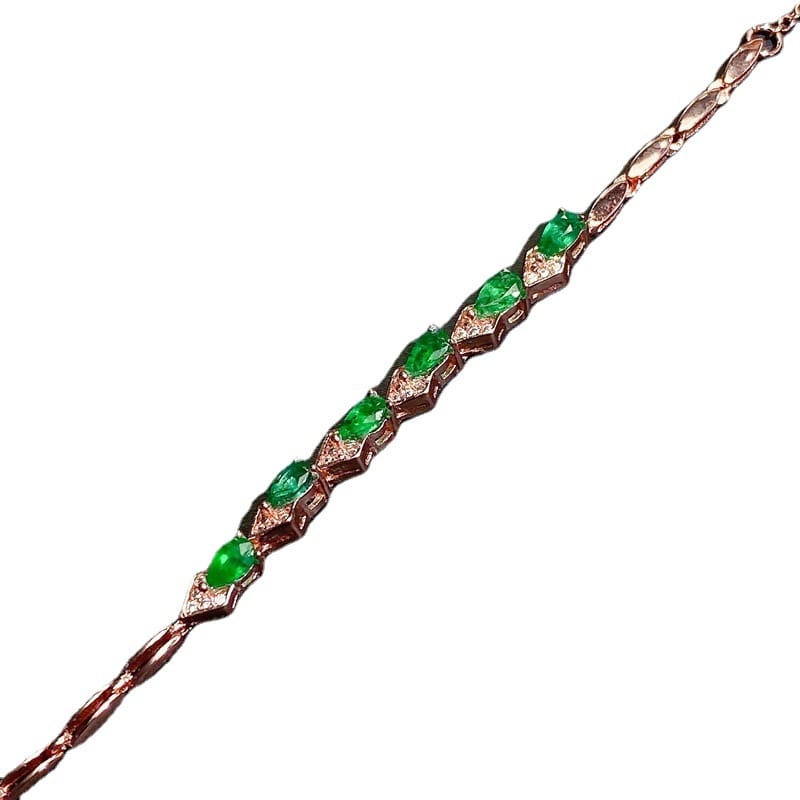Natural emerald bracelet jewelry live broadcast supply has been tested, color is good, style is simple and beautiful