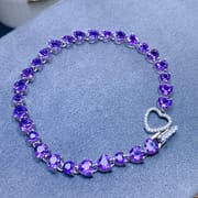 Japan and South Korea small fresh love natural amethyst bracelet 925 silver Live supply a generation of girlfriend gift