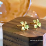 Po S999 Silver Fresh Gardenia Earrings Women's Elegant Elegant Light Luxury Advanced Sense Design Sense Earrings