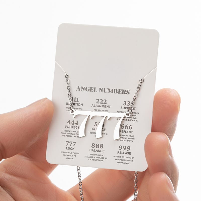2024 Women's New Arrival Angel Lucky Numbers Pendant Necklace Fashion 000-999 Stainless Steel Vintage Necklace