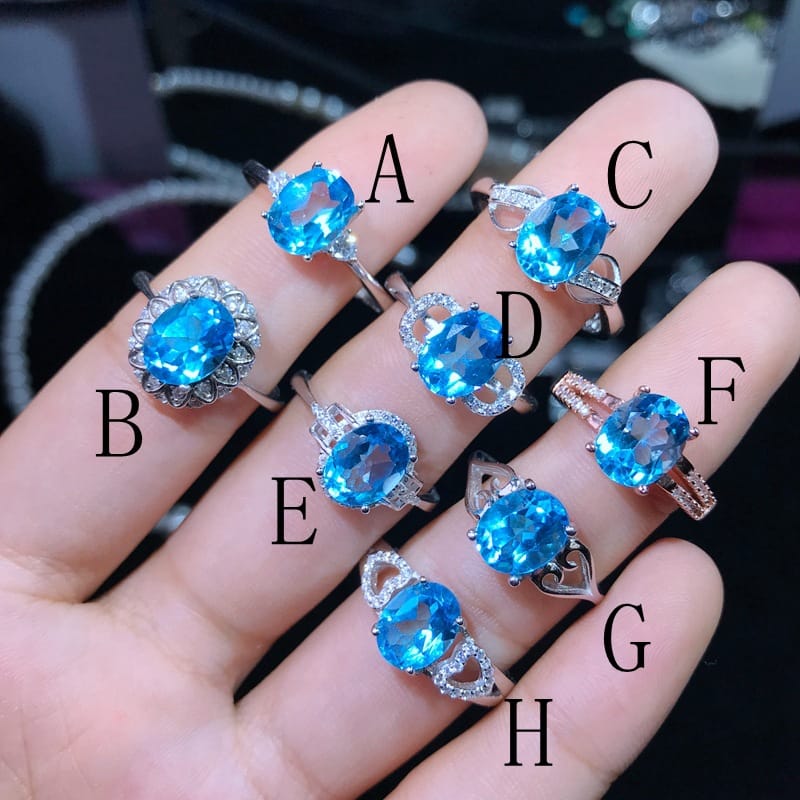2 Karat natural Topaz ring 925 silver excellent 