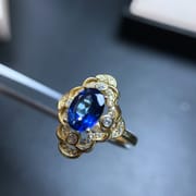 Natural Tanzan Blue Topaz ring strikes 925 silver manufacturing