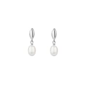 Light luxury niche S925 sterling silver natural pearl stud earrings women's French retro high-grade water drop ear jewelry