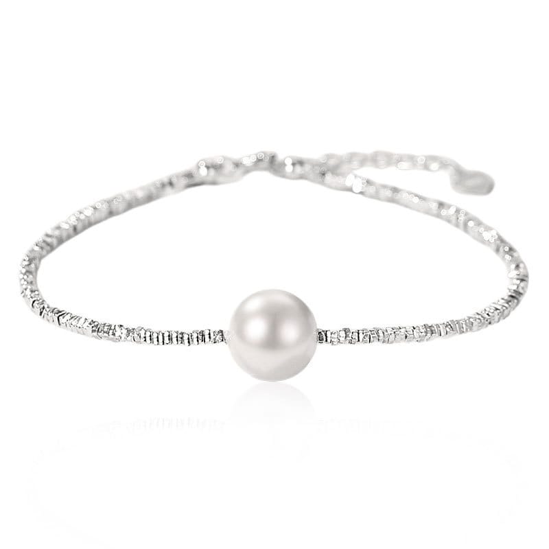 S925 Sterling Silver High-grade Broken Silver Several Two Pearl Necklace Irregular Cut Design Light Luxury Small Clavicle Women