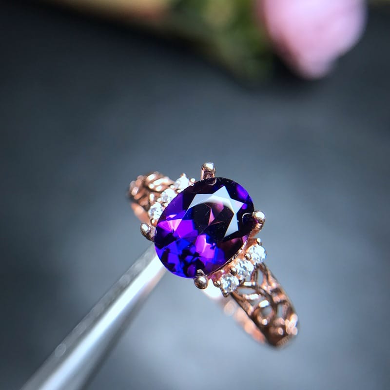 925 silver amethyst ring peer to pick up the goods