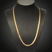 Cross-border e-commerce supply flat snake chain 18K gold-plated blade snake bone chain men's and women's retro necklace copper jewelry
