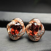 Garnet earrings wholesale 925 silver inlay shopping mall jewelry store pick up special