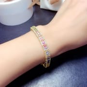 Luxury small fresh color blue treasure bracelet 925 silver natural color blue treasure bracelet 3*3 ladies Bracelet a piece