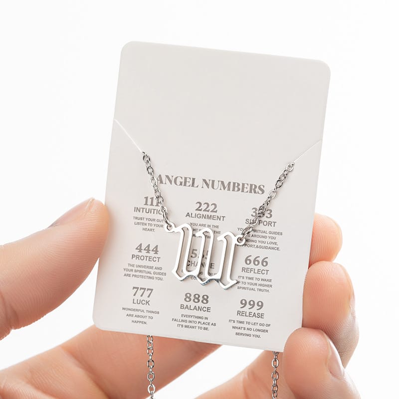 2024 Women's New Arrival Angel Lucky Numbers Pendant Necklace Fashion 000-999 Stainless Steel Vintage Necklace