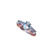 Japanese and Korean fashion beautiful ring 925 silver inlaid natural aquamarine ring 6 * 4mm live TikTok overseas supply batch