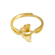 Aobao S999 pure silver elegant apricot leaf ring female autumn and winter atmosphere sense high sense adjustable ring generation hair