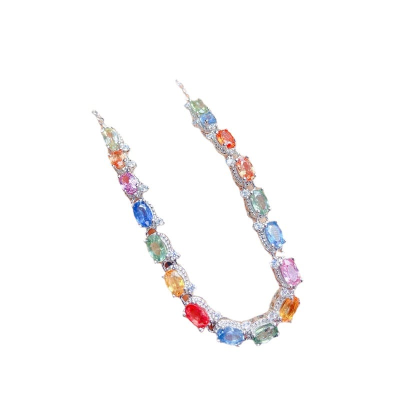 Girls bracelet natural color sapphire bracelet 925 silver send certificate live TikTok supply