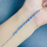 New on the new natural Topaz bracelet 925 silver inlaid gift wholesale