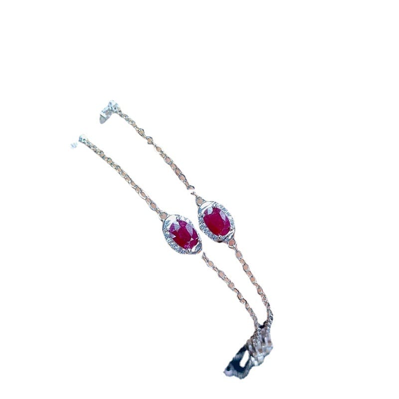 Small fresh fashion Natural ruby bracelet 925 silver bracelet live supply inspected Ruby wholesale