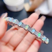 New on the new natural opal bracelet 925 silver inlaid fire color good live tremolo supply wholesale