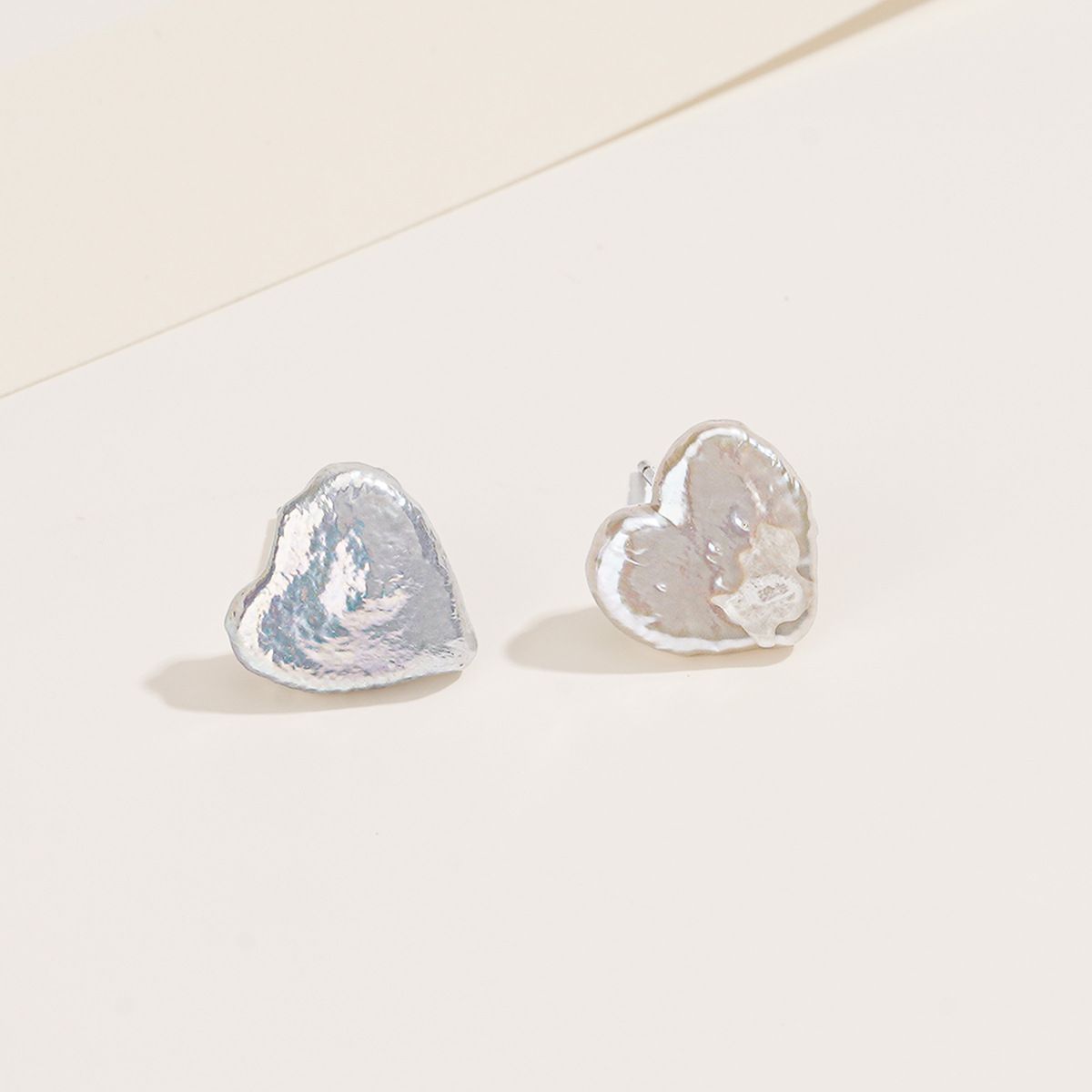 Personality S925 Sterling Silver Natural Alien Baroque Pearl Earrings Female Star Love Flower Ear Jewelry