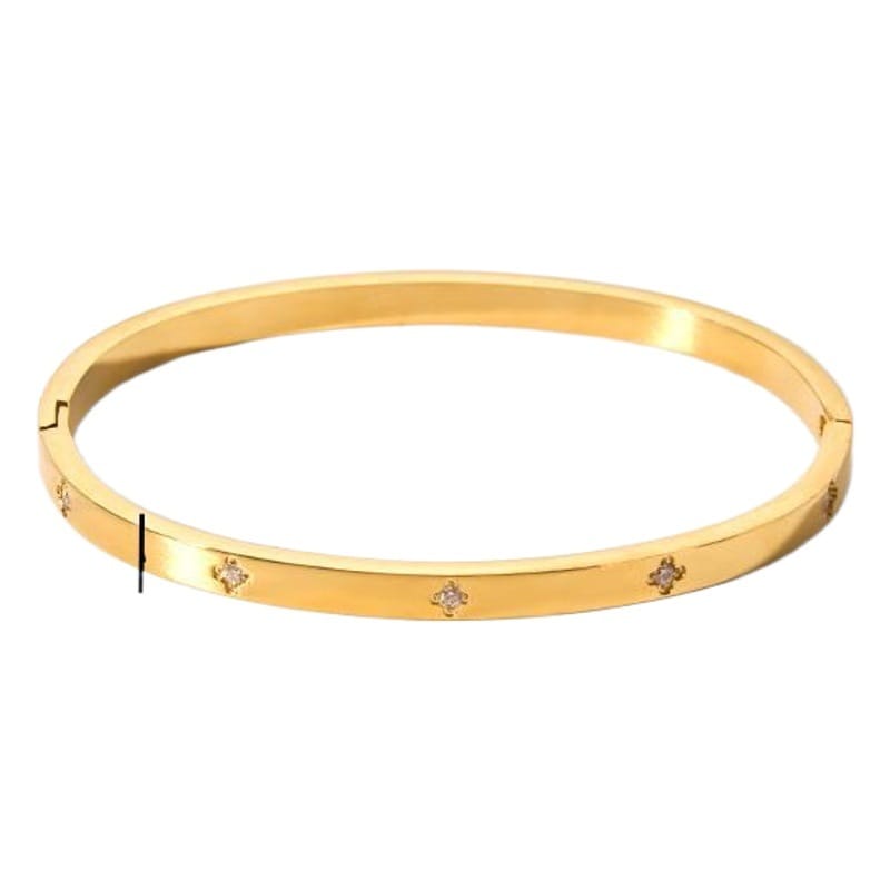 European and American-style light luxury bracelet six-pointed star buckle bracelet 18K gold stainless steel inlaid zirconium bracelet high-grade bracelet for women