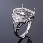 Big size ring 12x 16mm 15x 20mm ring empty holder 925 silver Live