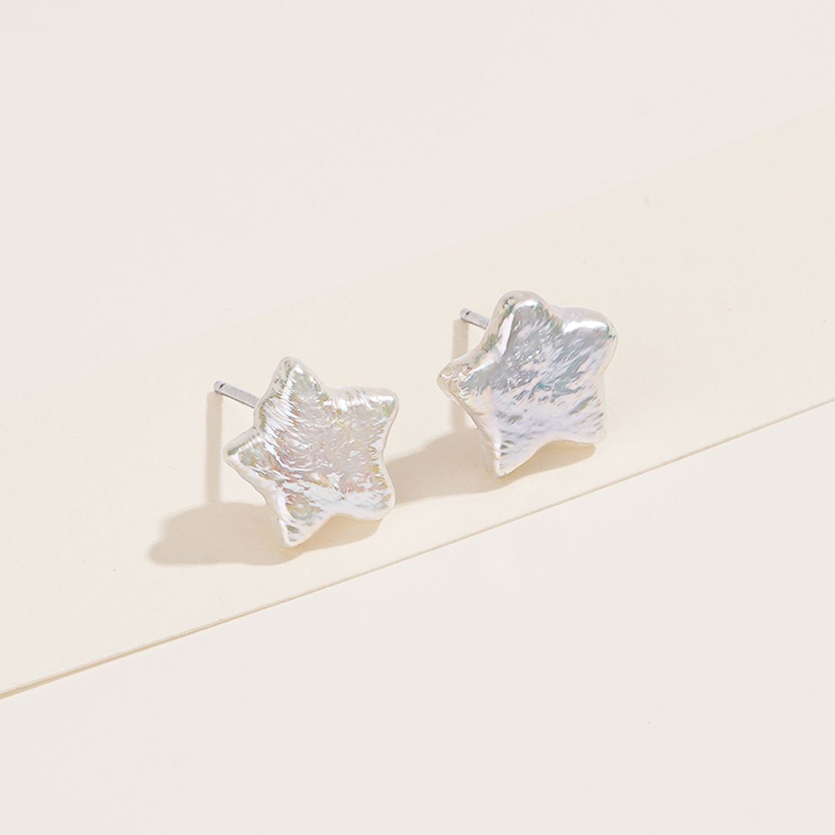 Personality S925 Sterling Silver Natural Alien Baroque Pearl Earrings Female Star Love Flower Ear Jewelry