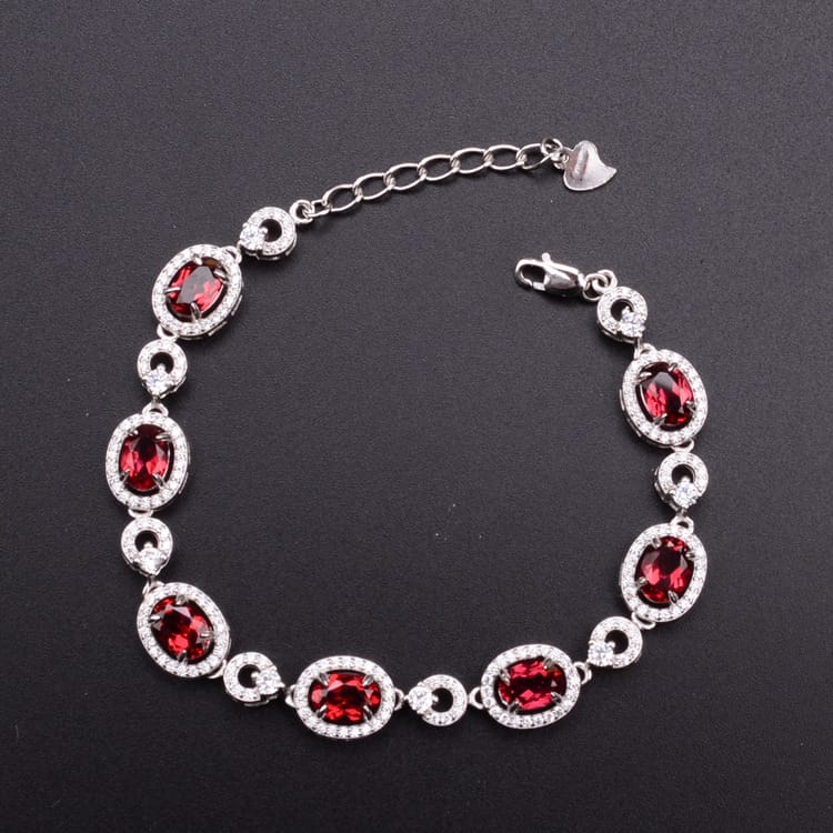 New Arrival Bracelet Bracelet 925 Silver Inlaid Natural Topaz Garnet Olivine