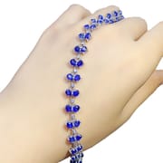 DIY natural sapphire bracelet trembles live supply with extended chain 925 silver Sapphire wholesale