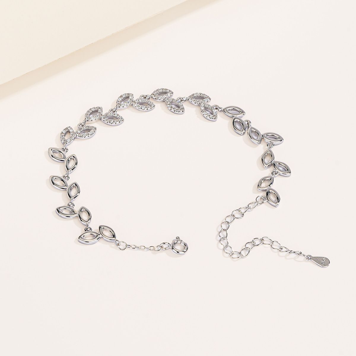 Pure S925 sterling silve ear of wheat style design bracelet 