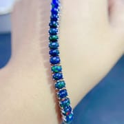 Black European women's bracelet inlaid 925 silver natural opal bracelet women's chain live supply wholesale