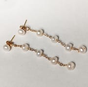 Natural fresh water pearl gypsophila long tassel earrings S925 silver pin earrings a two-wear niche earrings for women