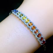 Natural color sapphire bracelet 925 silver jewelry live supply