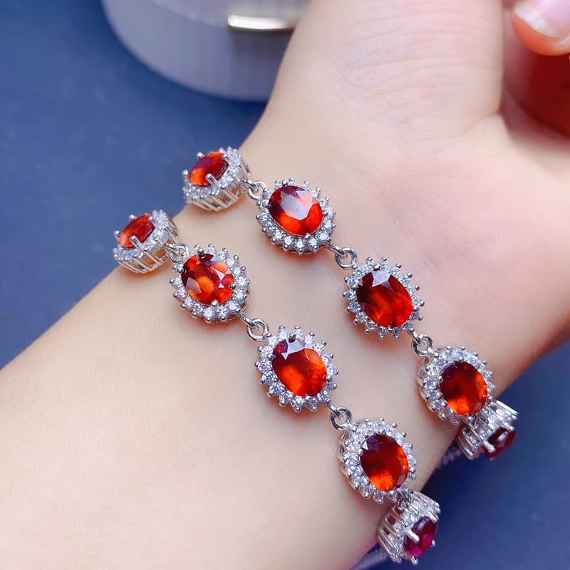 Fresh bracelet 925 silver natural Fanta garnet bracelet gift wholesale