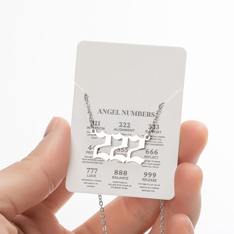 2024 Women's New Arrival Angel Lucky Numbers Pendant Necklace Fashion 000-999 Stainless Steel Vintage Necklace
