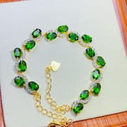 New fresh natural diopside bracelet 925 silver wholesale 4 * 6mm TikTok live broadcast checked