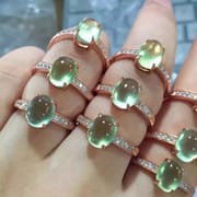New bulk wholesale 925 silver inlaid natural grape stone ladies ring